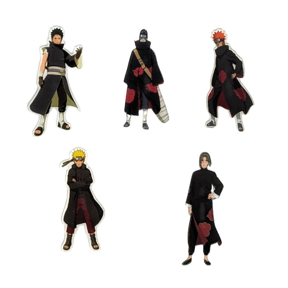 Naruto Anime Acrylic Pins Set of 5 NEW